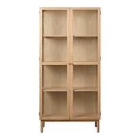 Vitrina iš ąžuolo masyvo natūralios spalvos 190x90 cm Elba – Unique Furniture