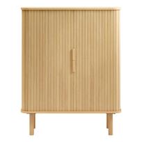 Spintelė natūralios spalvos iš ąžuolo su stumdomomis durimis 113x90 cm Cavo – Unique Furniture