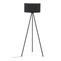 Juodas grindų šviestuvas su tekstiliniu gaubtu (aukštis 157 cm) Ikia - Kave Home