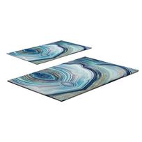 Mėlynos spalvos vonios kilimėliai 2 vnt. 60x100 cm – Foutastic