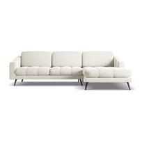 Kreminės spalvos iš velveto kampinė sofa (su dešiniuoju kampu) Nalu – Makamii