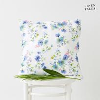 Iš lino dekoratyvinis pagalvės užvalkalas 45x45 cm White Flowers – Linen Tales