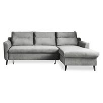Šviesiai pilka velvetinė kampinė sofa Miuform Stylish Stan, dešinysis kampas