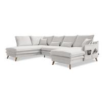 Sulankstoma kampinė sofa smėlio spalvos (su kairiuoju kampu/„U“ formos) Charming Charlie – Miuform