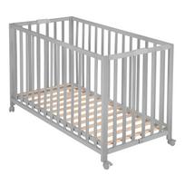 Vaikiška lovelė pilkos spalvos ant ratukų 60x120 cm Fold up – Roba