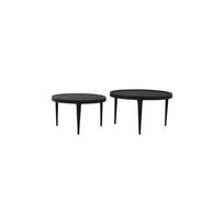 Apvalios formos kavos staliukai juodos spalvos 2 vnt. ø 75 cm Tobias – Light & Living