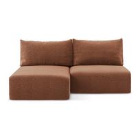 Raudonos plytų spalvos sulankstoma/su sandėliavimo vieta kampinė sofa (su kairiuoju kampu) Kalena – Makamii