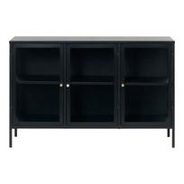 Iš metalo vitrina juodos spalvos 132x85 cm Carmel – Unique Furniture