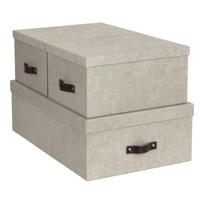 3 smėlio spalvos daiktadėžių rinkinys Bigso Box of Sweden Inge