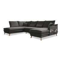 Sulankstoma kampinė sofa tamsiai pilkos spalvos (su kairiuoju kampu/„U“ formos) Charming Charlie – Miuform