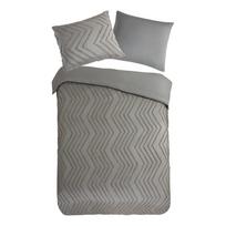 Iš mikropluošto viengulė/itin ilga patalynė pilkos spalvos/rudos spalvos 140x220 cm Pure Zigzag – Good Morning
