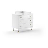 Baltos spalvos su vystymo stalu vaikiška šoninė spintelė 100x100x74 cm Billy – Vipack
