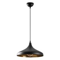 Juodos spalvos kabantis šviestuvas ø 36 cm su metaliniu gaubtu Tattoo – Opviq lights