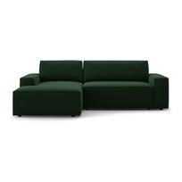 Iš velveto sulankstoma/su sandėliavimo vieta kampinė sofa tamsiai žalios spalvos (su kairiuoju kampu/su gultu) Jodie – Micadoni