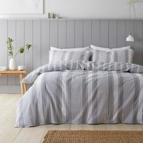 Iš flanelės viengulė patalynė pilkos spalvos 135x200 cm Ticking Stripe – Bianca