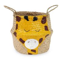 Iš jūržolės vaikiškas krepšys geltonos spalvos/natūralios spalvos ø 30x28 cm Giraffe – Compactor