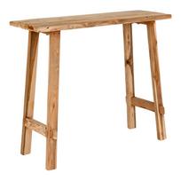 Iš tikmedžio masyvo konsolinis staliukas natūralios spalvos 30x90 cm Girona – House Nordic