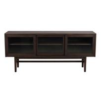 Vitrina rudos spalvos iš ąžuolo su stumdomomis durimis 170x75 cm Hazelton – Rowico