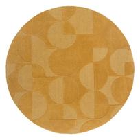 Geltonos vilnos apvalus kilimas ø 160 cm Gigi - Flair Rugs