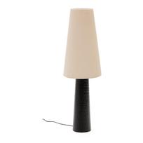 Pastatomas šviestuvas juodos spalvos/kreminės spalvos (aukštis 129 cm) su tekstiliniu gaubtu Senni – Kave Home