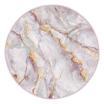 Skalbiamas šviesiai rožinės spalvos/auksinės spalvos apvalios formos kilimas ø 120 cm Marble – Mila Home