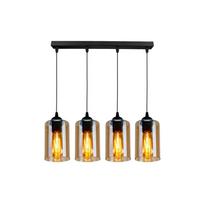 Juodas pakabinamas šviestuvas su stikliniu gaubtu 10x65 cm Bistro - Candellux Lighting