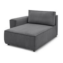 Modulinė sofa tamsiai pilkos spalvos iš kordinio velveto (su kairiuoju kampu) Nihad modular – Bobochic Paris