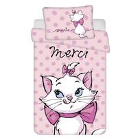Rožinės spalvos iš medvilnės vaikiška patalynė vaikiškai lovai 100x135 cm Marie Cat "Merci" – Jerry Fabrics
