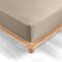 Paklodė iš medvilninio perkelio šviesiai rudos spalvos su guma 180x200 cm Percaline – douceur d'intérieur