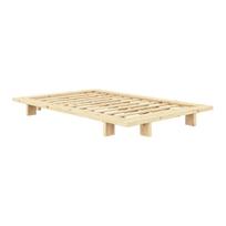 Iš pušies masyvo viengulė lova natūralios spalvos su lovos grotelėmis 120x200 cm Japan – Karup Design