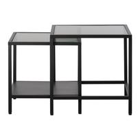 Šoniniai stalai iš stiklo 2 vnt. 50x50 cm Bronco – Unique Furniture