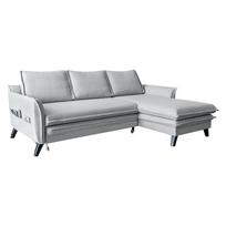 Šviesiai pilka sofa-lova Miuform Charming Charlie, dešinysis kampas