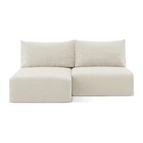Kreminės spalvos sulankstoma/su sandėliavimo vieta kampinė sofa (su kairiuoju kampu) Kalena – Makamii
