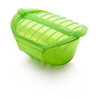 Žalias silikoninis garų indas Lékué Deep Steam Case L