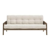 Smėlio spalvos velvetinė sofa lova 204 cm Grab - Karup Design