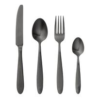 4 dalių juodos spalvos stalo įrankių rinkinys Bloomingville Cutlery Eleganza