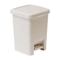 Kreminės spalvos vonios kambario šiukšliadėžė su pedalais Addis Rattan Pedal Bin Calico, 6 l