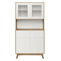 Vitrina baltos spalvos/natūralios spalvos iš ąžuolo 84x165 cm Skandi – Støraa