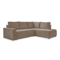 Iš kordinio velveto sulankstoma kampinė sofa smėlio spalvos (su dešiniuoju kampu) Brave Dave – Miuform