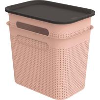 Iš plastiko daiktadėžės šviesiai rožinės spalvos su dangčiu 2 vnt. 18,5x27x26 cm Brisen – Rotho