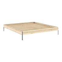 Iš pušies masyvo dvigulė lova natūralios spalvos su lovos grotelėmis 180x200 cm Core – Karup Design