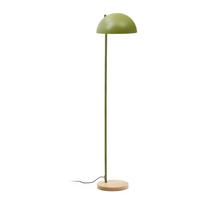 Žalios spalvos/natūralios spalvos pastatomas šviestuvas (aukštis 150 cm) su metaliniu gaubtu Catlar – Kave Home