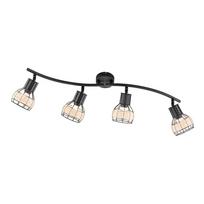 Lubinis šviestuvas juodos spalvos 10,5x70 cm su metaliniu gaubtu/su rotango gaubtu Straw – Fischer & Honsel