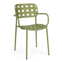 Žalios spalvos metalinės sodo kėdės 4 vnt. Clover – Bizzotto