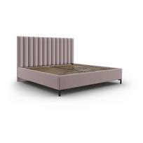 Dvigulė lova šviesiai rožinės spalvos audiniu dengta su sandėliavimo vieta su lovos grotelėmis 140x200 cm Casey – Mazzini Beds