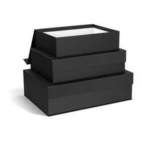 Tamsiai pilkos spalvos iš kartono daiktadėžės su dangčiu 3 vnt. 42,5x29,5x13 cm Kian Paper Laminate – Bigso