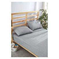 Iš medvilnės patalynė ir pagalvės užvalkalas komplekte pilkos spalvos su guma 180x200 cm – Mila Home
