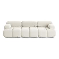 Baltos spalvos iš velveto sofa 285 cm Lokua – Makamii