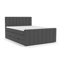 Spyruoklinė lova pilkos spalvos su sandėliavimo vieta 140x200 cm Ruby – Maison de Rêve