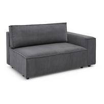 Modulinė sofa tamsiai pilkos spalvos iš kordinio velveto (su dešiniuoju kampu) Nihad modular – Bobochic Paris
